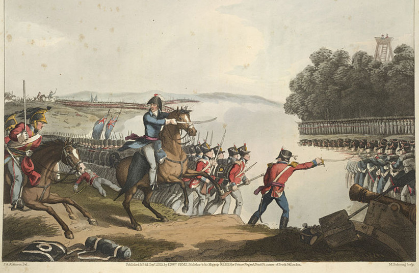  The Battle of Waterloo decided by (Arthur Wellesley), the Duke of Wellington, heading a charge upon the French Imperial Guards, June 18th 1815. The last major battle of the Napoleonic wars. (photo credit: Wikimedia Commons)
