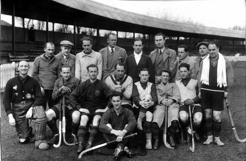  Ice Hockey Group Hakoah Vienna. Participated in competitions in Austria from 1923 to 1933. The team won first place in the first Maccabiah. (photo credit: MACCABI WORLD UNION)