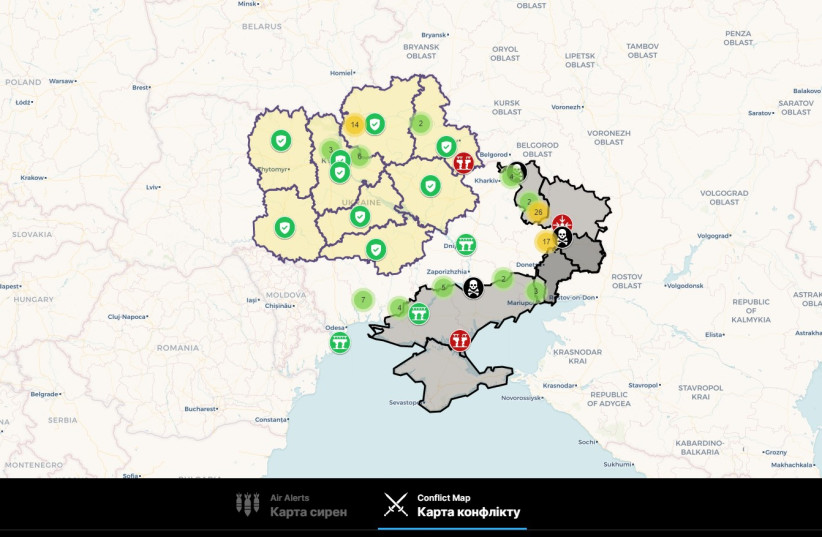  Conflict map on UASA website (credit: screenshot)