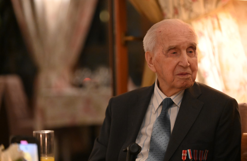  Jozef Walaszczyk, a 100-year-old who saved more than 50 Jews during the Holocaust, tells his story at a restaurant in Warsaw, Jan. 28, 2020. (photo credit: CNAAN LIPHSHIZ/JTA)