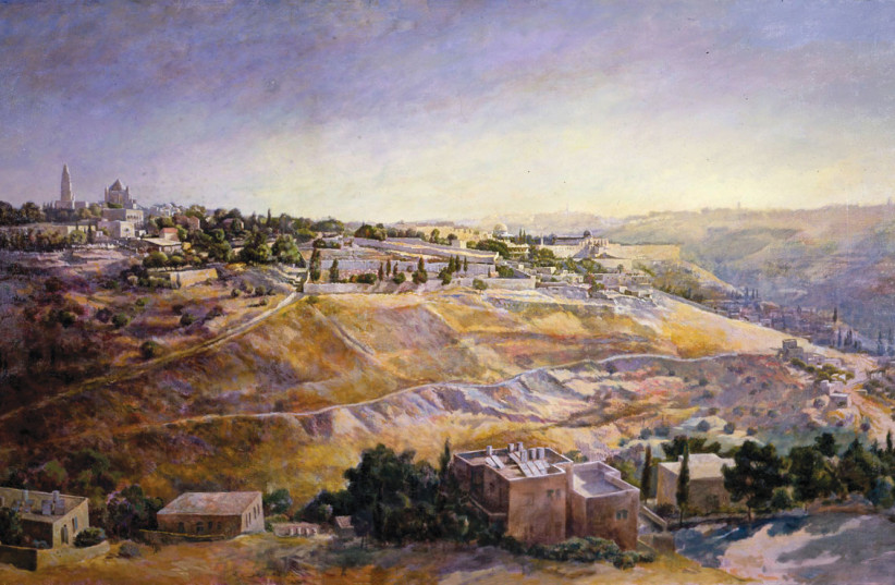  ‘MOUNT ZION, View from Abu Tor,’ oil on canvas, private collection. (credit: Marek Yanai/Beit Avi Chai)