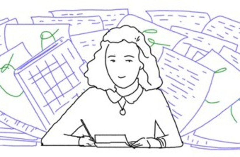  Anne Frank, as illustrated by Google Doodles' Thoka Maer (photo credit: GOOGLE DOODLE)