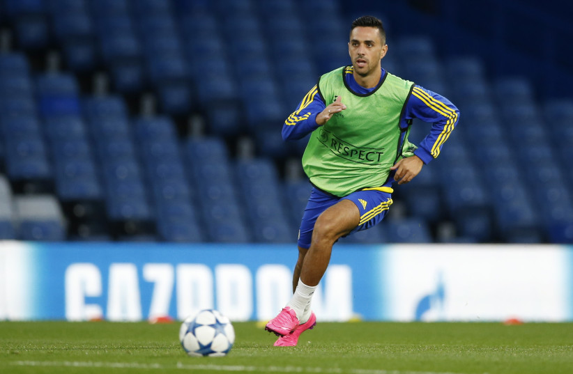  ERAN ZAHAVI has many good memories from his previous tenure with Maccabi Tel Aviv. The veteran striker is back with yellow-and-blue and still a scoring force.  (credit: JOHN SIBLEY/ACTION IMAGES)