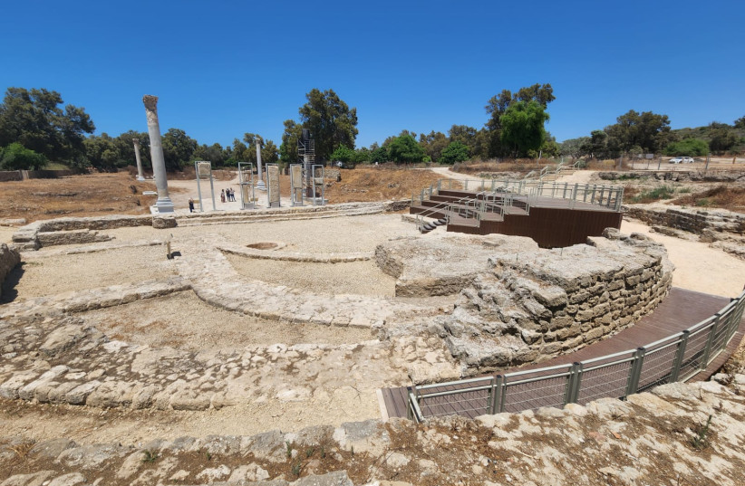  The restored and reconstructed odeon complex in Tel Ashkelon National Park. (credit: IRINA DUBINSKY/INPA)