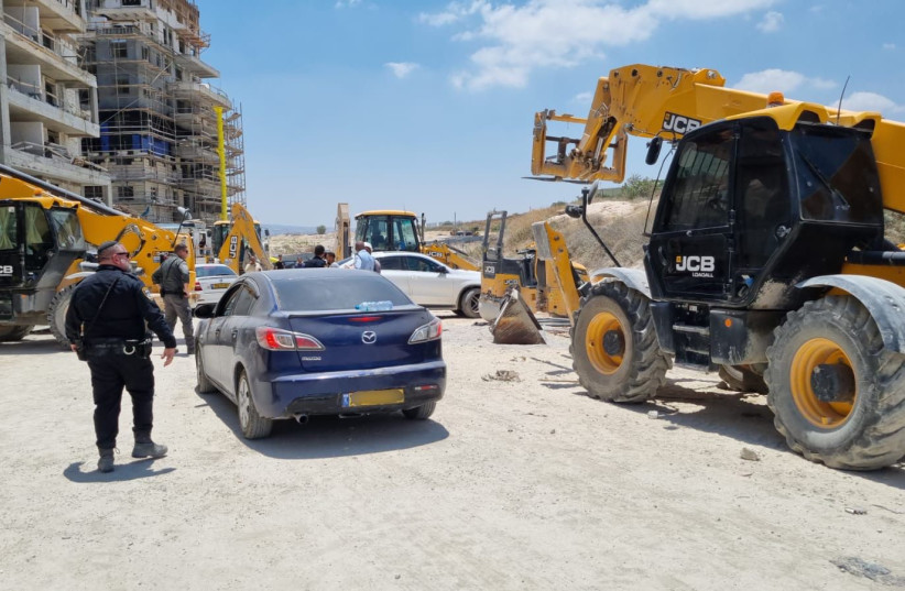  A Beit Shemesh construction site where a large fight broke out. (photo credit: ISRAEL POLICE SPOKESPERSON'S UNIT)