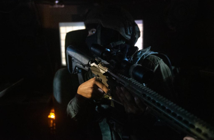  IDF, Shin Bet and Border Police conducted arrests in Judea and Samaria on Tuesday night, arresting a total of 13 wanted individuals, June 28, 2022. (photo credit: IDF SPOKESPERSON UNIT)