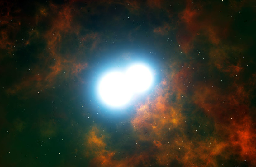  Artist’s impression of two white dwarf stars destined to merge and create a Type Ia supernova. (credit: European Southern Observatory/Flickr)