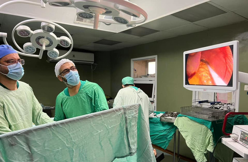 PAMA’s surgical mission team performed 18 major surgeries and evaluated 100 patients, June 27, 2022, in the Gaza Strip. (photo credit: COURTESY/PALESTINIAN AMERICAN MEDICAL ASSOCIATION)