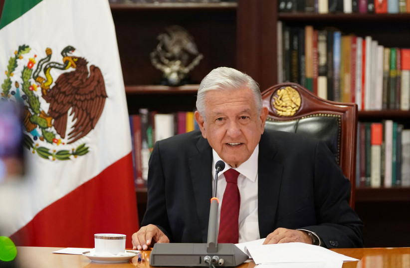 Mexican President Andres Manuel Lopez Obrador speaks during the Major Economies Forum on Energy and Climate at the National Palace in Mexico City, Mexico, June 17, 2022. (credit: MEXICO PRESIDENCY/HANDOUT VIA REUTERS)