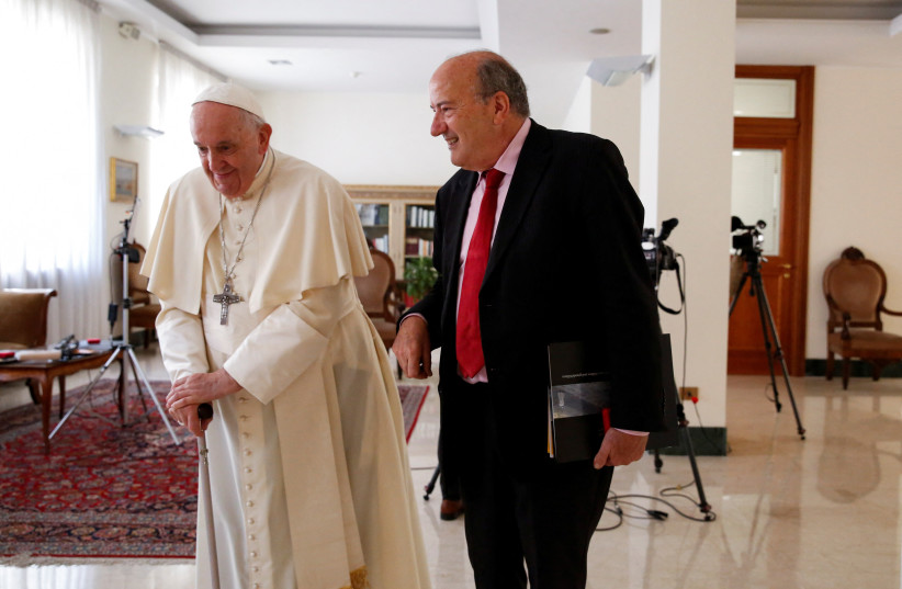  Pope Francis leaves at the end of an exclusive interview with Reuters Senior Correspondent Philip Pullella, at the Vatican, July 2, 2022. (credit: REUTERS/REMO CASILLI)