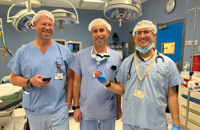 L to R: Dr. Aner Keinan, Dr. Yaron Armon and Dr. Giora Weiser. (credit: SHAARE ZEDEK MEDICAL CENTER)