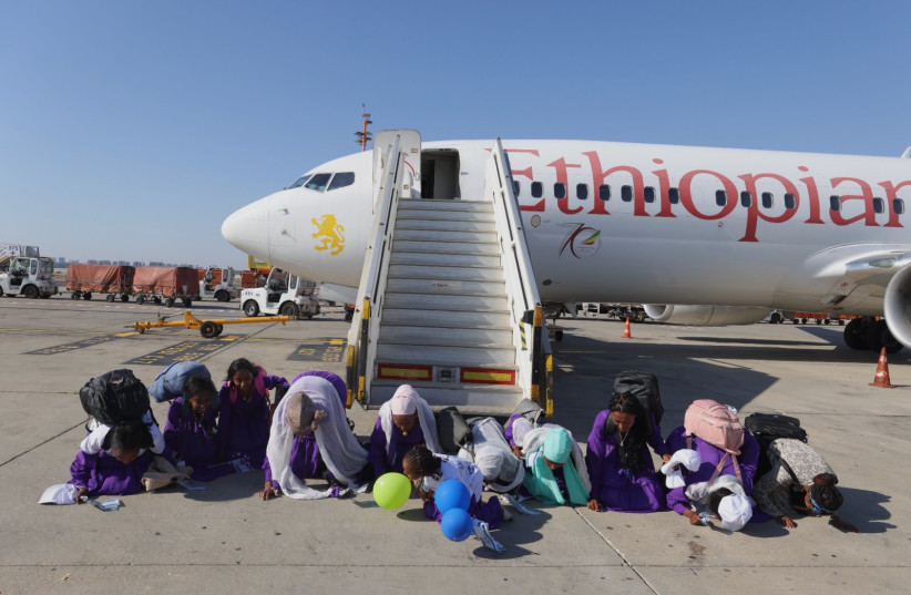  150 new Ethiopian immigrants arrive in Israel Monday, July 4, 2022. (credit: Avital Shaar Yishuv/The Fellowship)