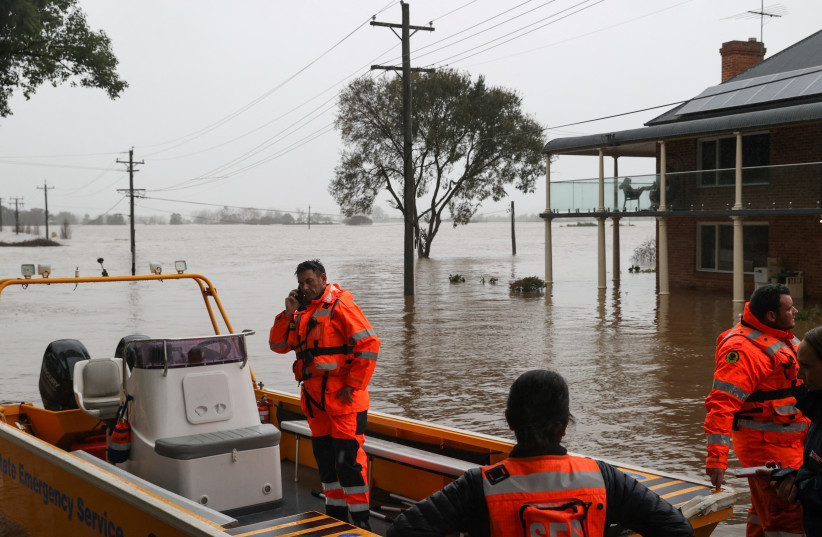  Flooding from heavy rains affects western suburbs in Sydney (photo credit: REUTERS)