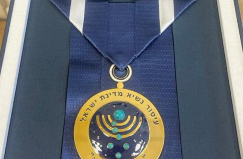  The Presidential Medal of Honor. (credit: KNESSET SPOKESPERSON'S OFFICE)