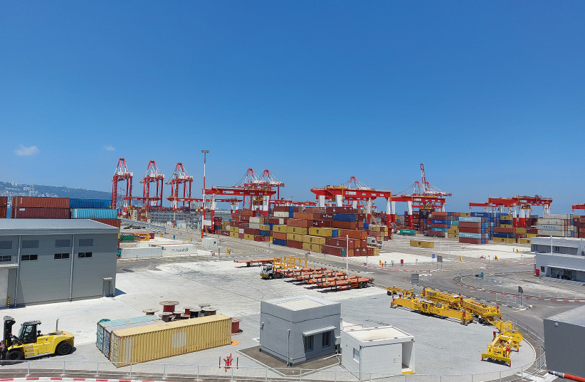 THE SIPG Bayport Terminal in Haifa has the capacity to process one million shipping containers annually.  (photo credit: ZACHY HENNESSEY)