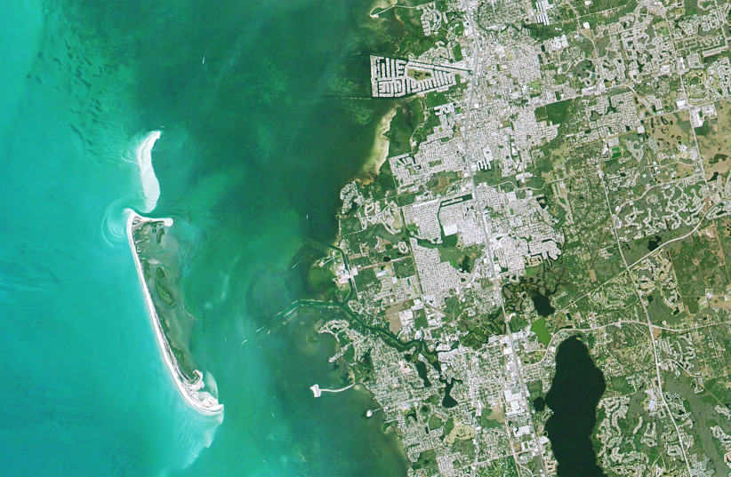  Coastline in Pasco County, Florida, USA, as viewed by Hodoyoshi-1 satellite (credit: Axelspace Corporation, Wikimedia Commons)