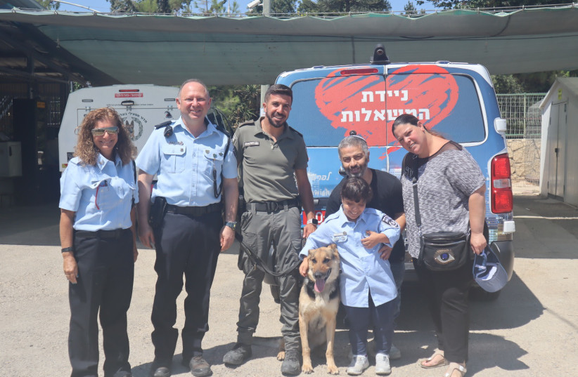 Nine-year-old Oriyah gets to meet police officers and work as an officer for a day. (credit: ISRAEL POLICE SPOKESPERSON'S UNIT)