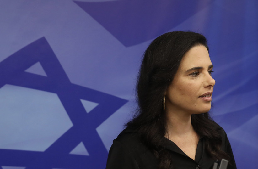 Ayelet Shaked at a Knesset cabinet meeting on July 10th 2022. (credit: MARC ISRAEL SELLEM)