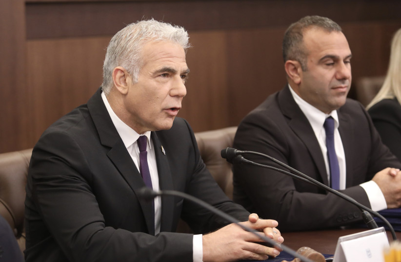  PM Yair Lapid speaking at a cabinet meeting of the 24th Knesset, July 10th 2022.  (photo credit: MARC ISRAEL SELLEM)