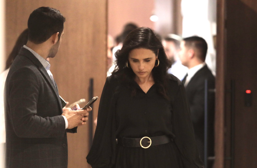  Ayelet Shaked, Minister of the Interior, at a cabinet meeting on July 10th 2022. (credit: MARC ISRAEL SELLEM)