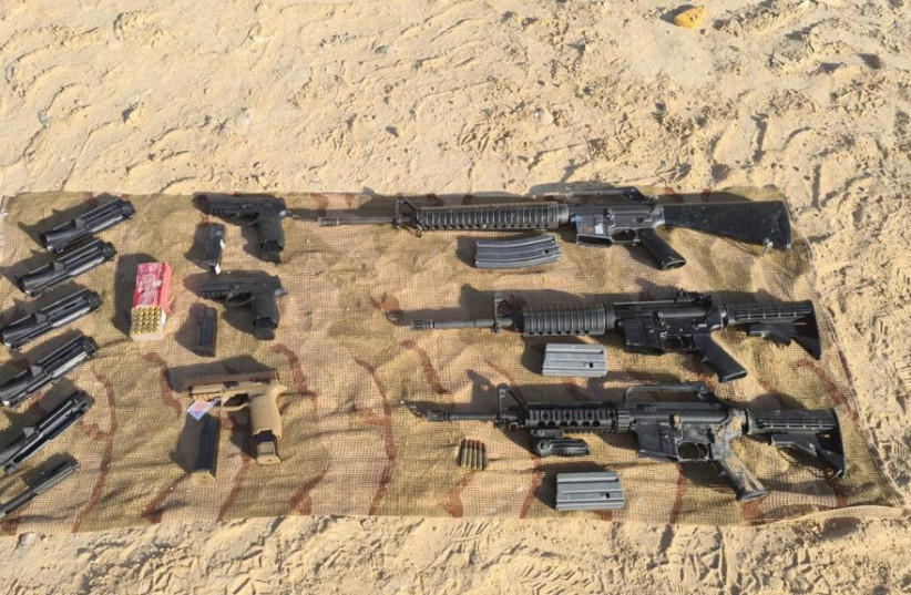  Drugs and weapons smuggled in from Jordan caught by the IDF.  (credit: IDF SPOKESPERSON UNIT)