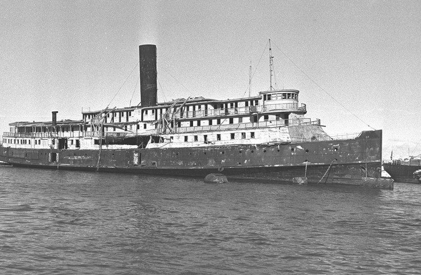  The SS Exodus 1947 is seen in Haifa (Illustrative). (credit: Wikimedia Commons)
