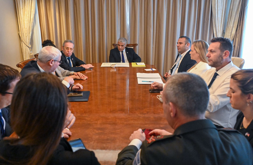  Prime Minister Yair Lapid preparing for a meeting with US President Joe Biden. (credit: KOBI GIDON / GPO)