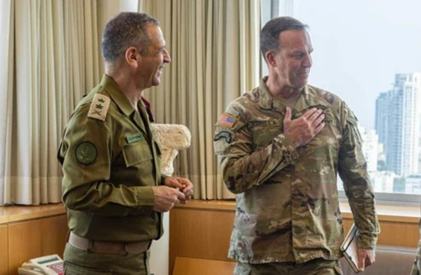   IDF Chief of Staff (Lt.-Gen.) Aviv Kohavi with US CENTCOM general Erik Kurilla, July 17, 2022.  (credit: IDF SPOKESPERSON UNIT)