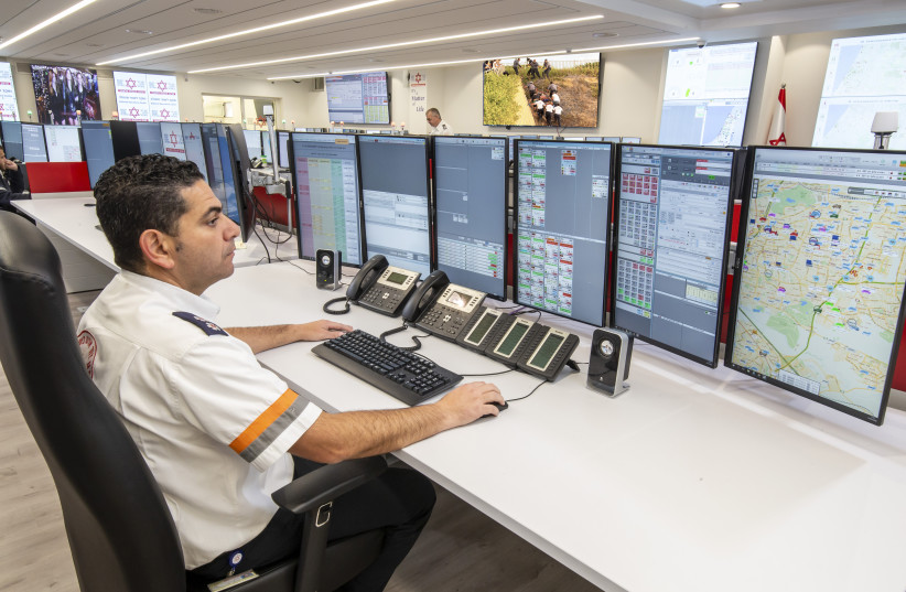 Magen David Adom has used GIS technology as the backbone of its cutting-edge dispatch center, as well as its consumer emergency  and first-responder phone apps. (photo credit: MAGEN DAVID ADOM)