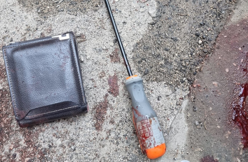 Screwdriver used by Palestinian in stabbing attack in Jerusalem, July 19, 2022 (credit: ISRAEL POLICE)