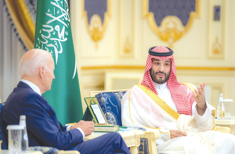  SAUDI CROWN Prince Mohammed bin Salman and US President Joe Biden meet in Jeddah last Friday. (credit: Saudi Royal Court/Reuters)
