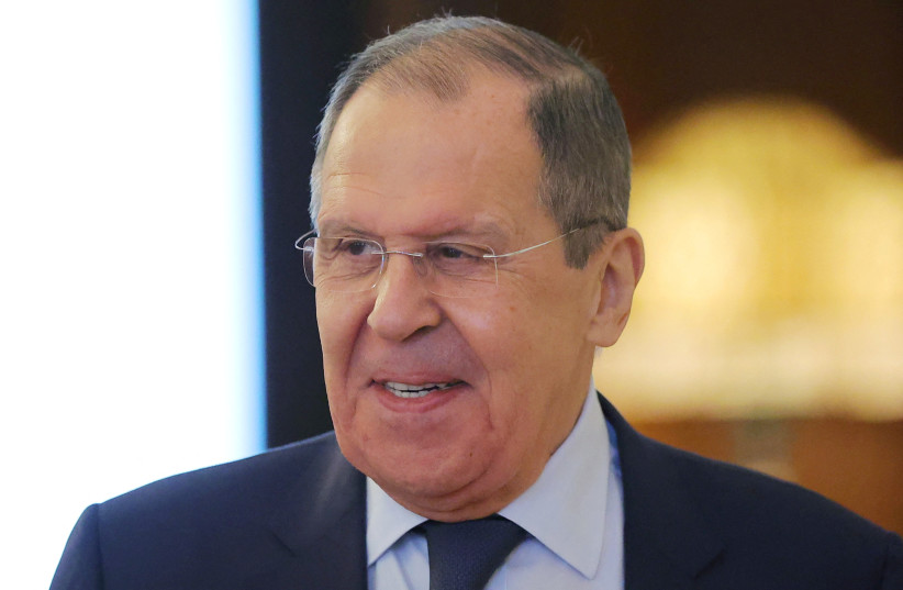 Russian Foreign Minister Sergei Lavrov attends a meeting with Venezuelan Foreign Minister Carlos Faria in Moscow, Russia July 4, 2022. (photo credit: REUTERS/Evgenia Novozhenina/Pool)