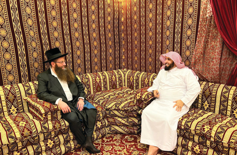  RABBI JACOB HERZOG with cleric Sheik Ahmed Bin Qasim al-Ghamdi, who pledged to fight vice and instead became an advocate against gender segregation. (photo credit: Courtesy Jacob Herzog)