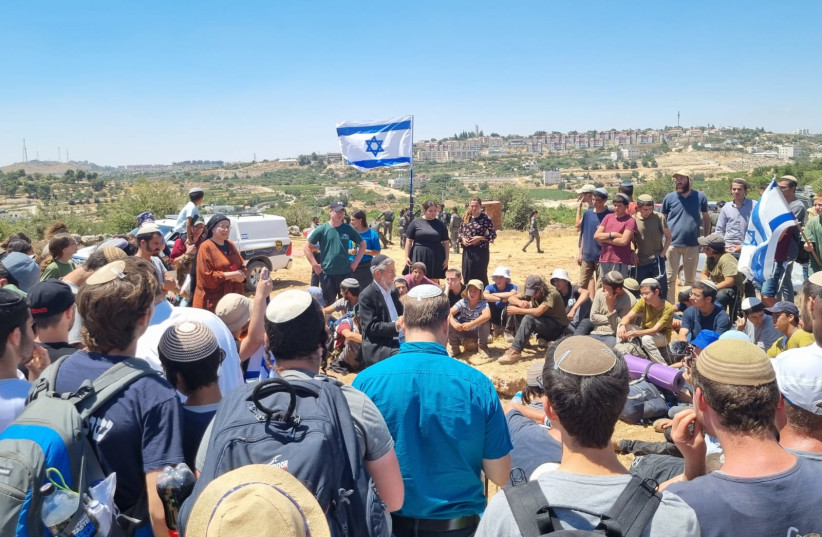  Settler youth at Hilltop 26 near Kiryat Arba, one of the protest points for outpost settlement, July 21, 2022. (photo credit: NAHALA SETTLEMENT MOVEMENT)