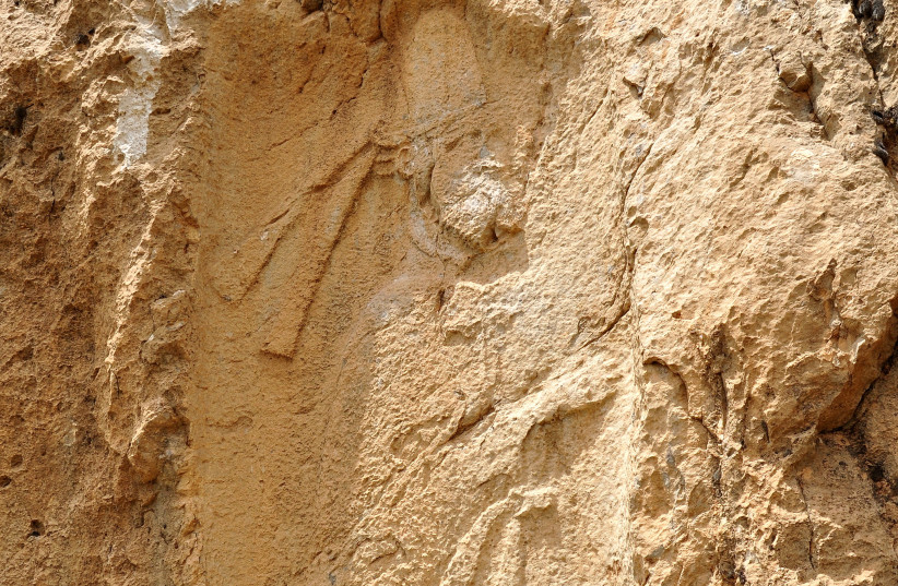 A rock relief at Rabana-Merquly (photo credit: Osama Shukir Muhammed Amin/CC BY-SA 4.0 (https://creativecommons.org/licenses/by-sa/4.0)/WIKIMEDIA)