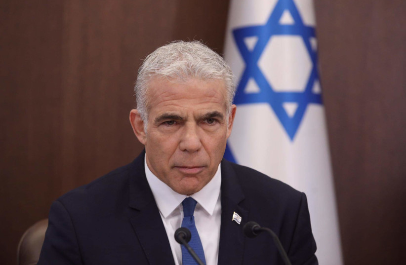  Prime Minister Yair Lapid at a cabinet meeting on 24/7/2022. (credit: MARC ISRAEL SELLEM)