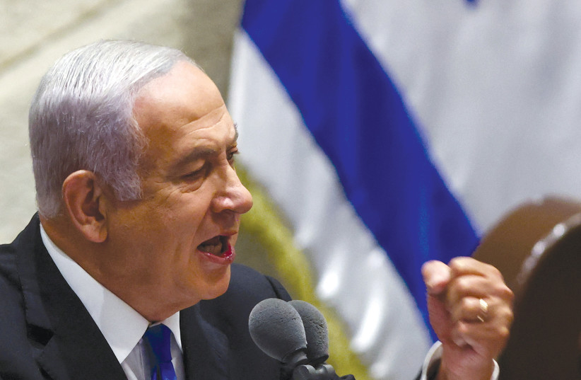  Opposition leader Benjamin Netanyahu addresses the Knesset on June 30. (credit: RONEN ZVULUN/REUTERS)