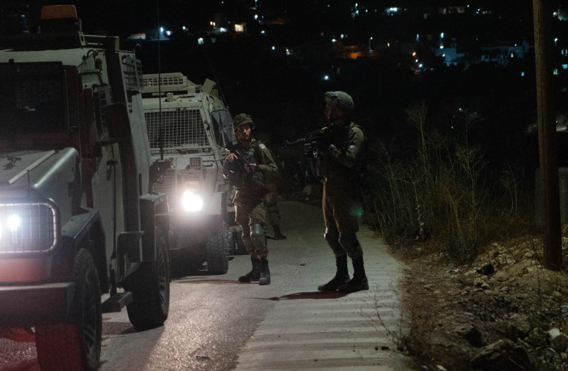  Israeli security forces operating in the West Bank, August 1, 2022.  (photo credit: IDF SPOKESPERSON UNIT)
