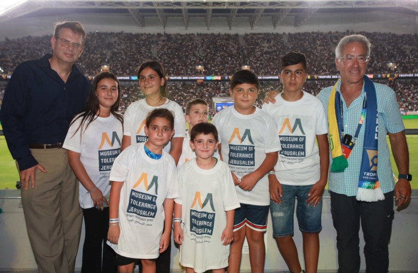  The Arab and Jewish children at the French Super Cup match on July 31, 2022 in Bloomfield (photo credit: EZRA LEVY)