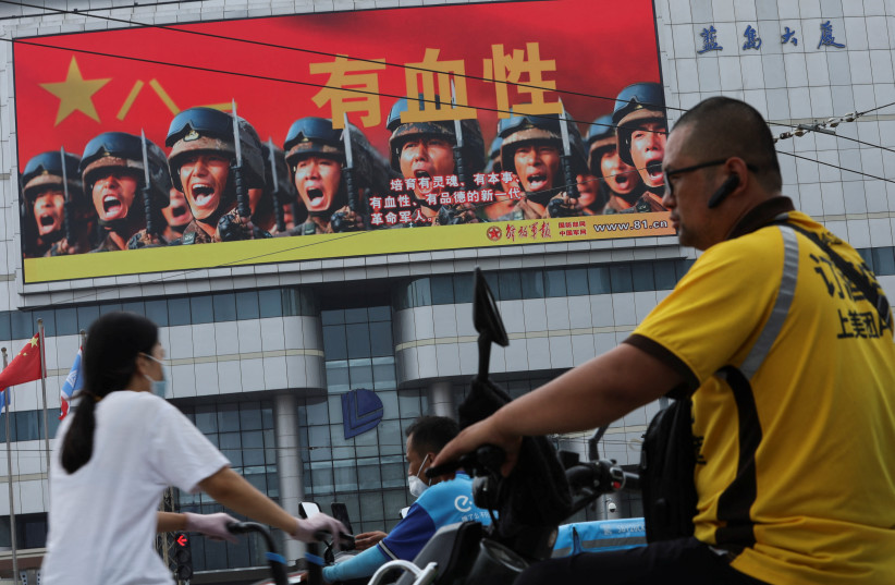  95th founding anniversary of the People's Liberation Army (PLA), in Beijing (photo credit: REUTERS)