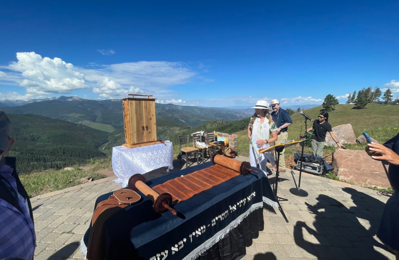  Rare Yemenite Torah presented at Top of the Mountain in Vail, Colorado. (photo credit: Courtesy)