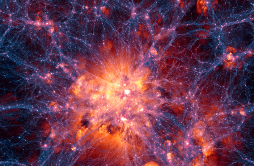  Dark matter and gas (Illustrative). (photo credit: Wikimedia Commons)