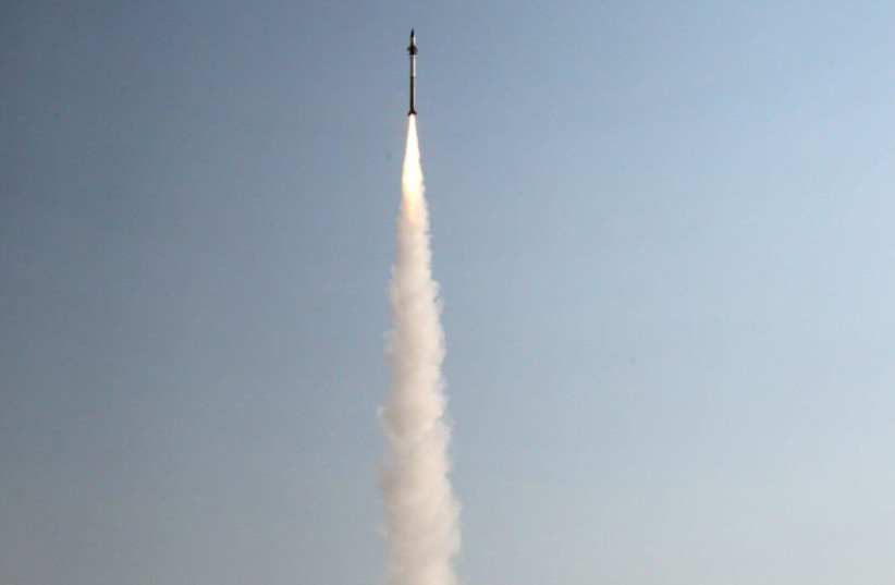 US Army carries out Iron Dome interception test. (photo credit: DEFENSE MINISTRY)