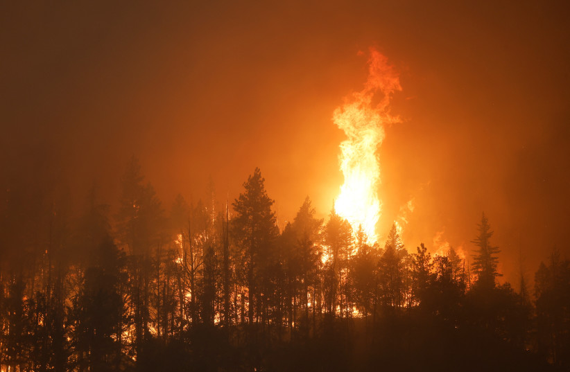 McKinney Fire burns near Yreka, California, US, July 30, 2022.  (credit: REUTERS/FRED GREAVES)