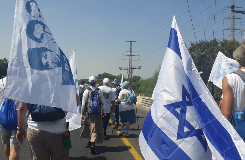 March to the Gaza Strip in protest of the capture of four Israeli citizens by Hamas.  (photo credit: HADAR SHELI)