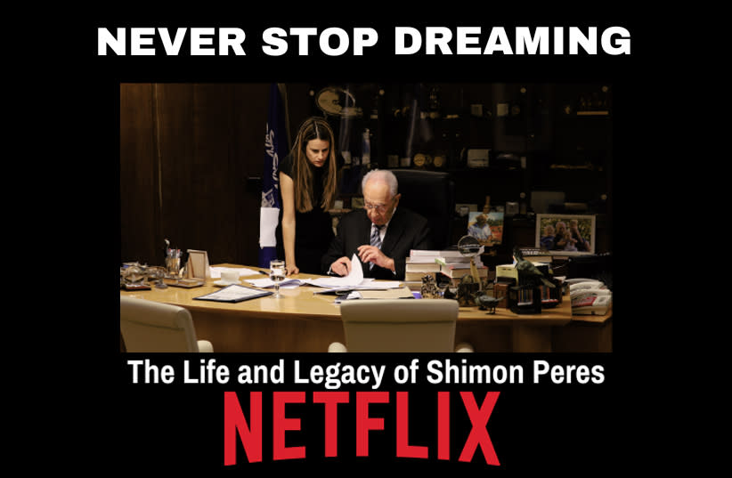  AYELET FRISH with former boss Shimon Peres, whose life and legacy was chronicled in a Netflix film released on July 13 (photo credit: Courtesy Ayelet Frish, photo credit Ziv Koren)