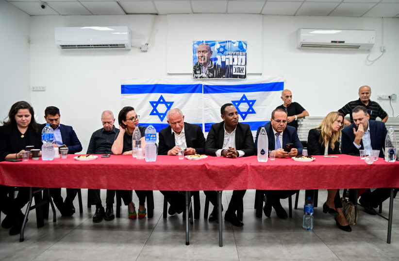  Likud MKs Gadi Yevarkan, Avi Dichter, Galit Distel Atbaryan, Miki Zohar and Likud member Ayoob Kara attend an event ahead of next month's Likud primaries in Petah Tikva, July 19, 2022.  (photo credit: AVSHALOM SASSONI/FLASH90)