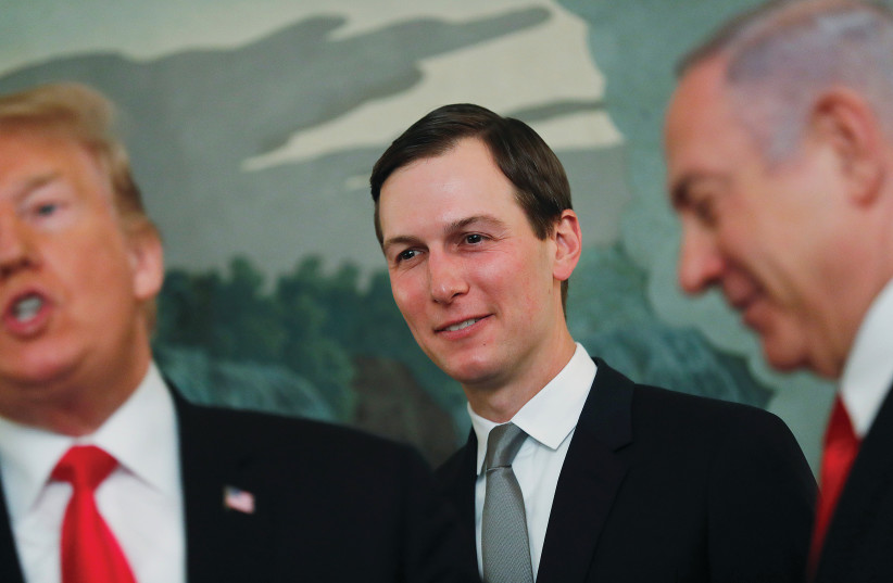  JARED KUSHNER appears in the White House with then-US president Donald Trump and then-prime minister Benjamin Netanyahu in 2019. (credit: Carlos Barria/Reuters)