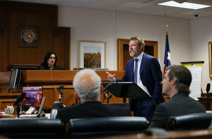 Wesley Ball gives closing arguments, at the Travis County Courthouse in Austin, Texas, U.S. August 5, 2022. Jurors were asked to assess punitive damages against InfoWars host Alex Jones after awarding $4.1 million in actual damages to the parents of Jesse Lewis. (credit:  BRIANA SANCHEZ/POOL VIA REUTERS)
