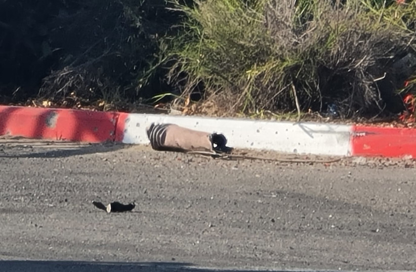 Missile fragment in lands in Sderot after being fired from the Gaza Strip, August 7, 2022.  (credit: SDEROT MUNICIPALITY)